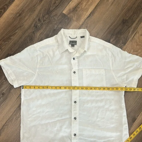 ROYAL ROBBINS short sleeve button front shirt white casual men’s L 89% Modal - Picture 7 of 11